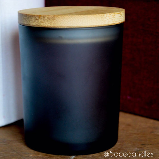 5ace black reusable glass jar scented candles